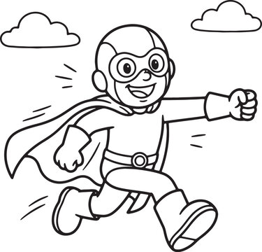 Happy cartoon character holding a pencil and lightbulb
