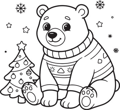 Happy cartoon snowman wearing striped sweater and scarf buttons