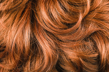 Red hair texture. Red hair background © reddish