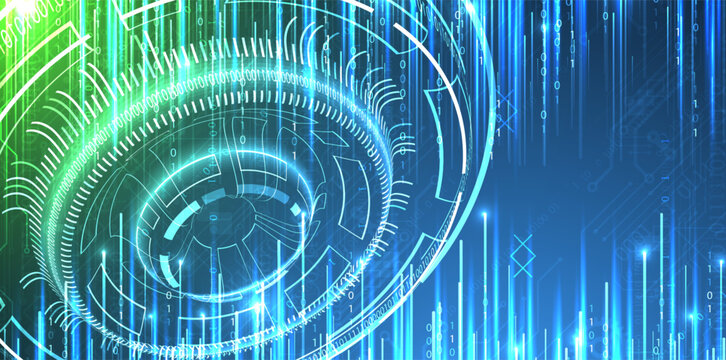 Abstract futuristic technology background with binary code. Vector