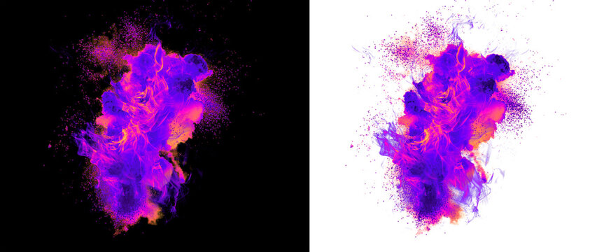Magic Purple Orange Fire Burst Explosion Cloud PNG
