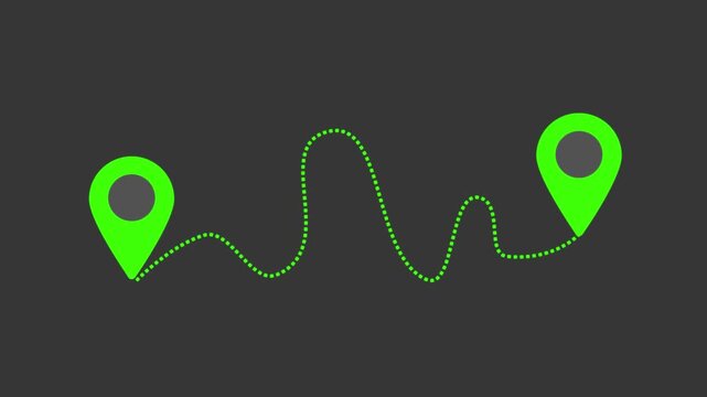 Location tracker pin pointer with radio waves target place fix place location pointer position location tracking animated