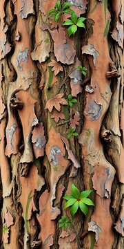 Real tree camouflage pattern with brown and green hues, design, military