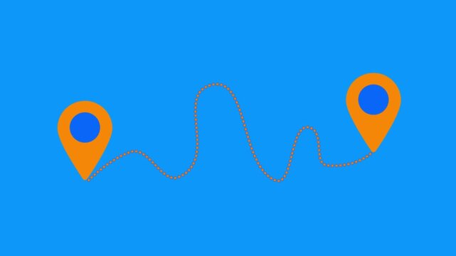 Location tracker pin pointer with radio waves target place fix place location pointer position location tracking animated