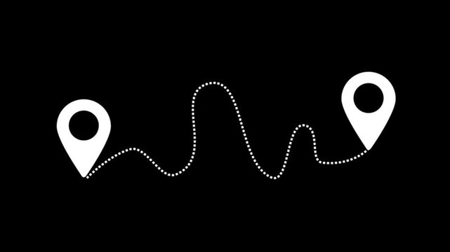 Location tracker pin pointer with radio waves target place fix place location pointer position location tracking animated
