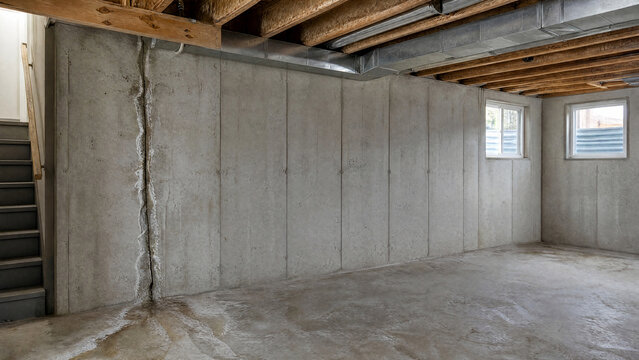 Vertical crack in an unfinished basement wall