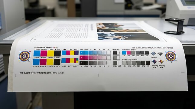 Professional CMYK Print and Registration Marks for Color Calibration and Prepress Offset Printing Quality Control
