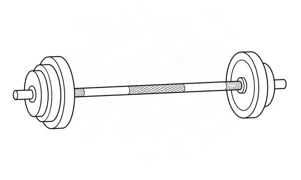 Barbell Outline Illustration Isolated on White Background