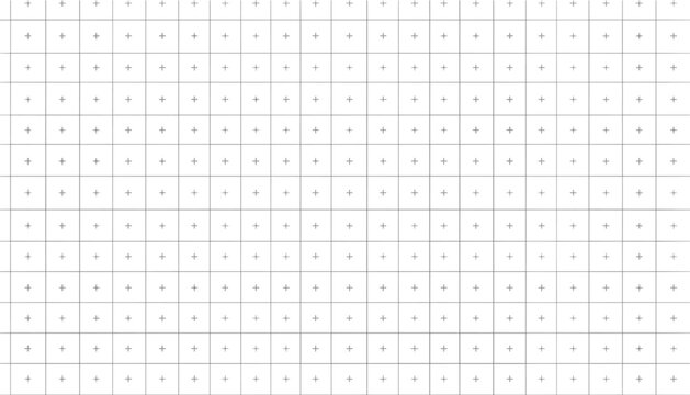 Abstract technical blueprint background consisting of fine gray grid lines plus and minus mathematical symbols.