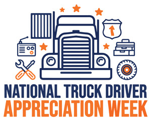 Fototapeta premium National Truck Driver Appreciation Week Vector Illustration, Commercial Trucking Industry Thank You Design