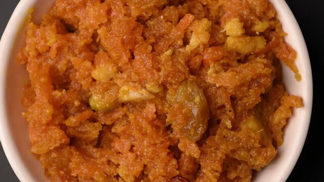 Indian Carrot Halwa Dessert Food Texture Horizontal Background