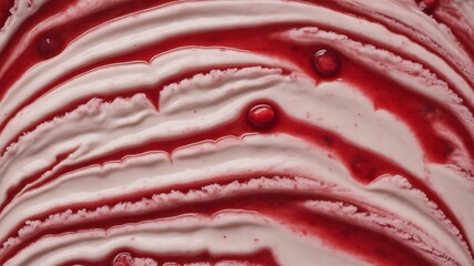 Fototapeta premium Red and white creamy swirls creating an abstract textured background
