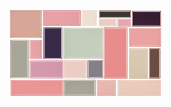 Multiple squares and rectangles in in different colors and sizes. Background use. Pastel colors.