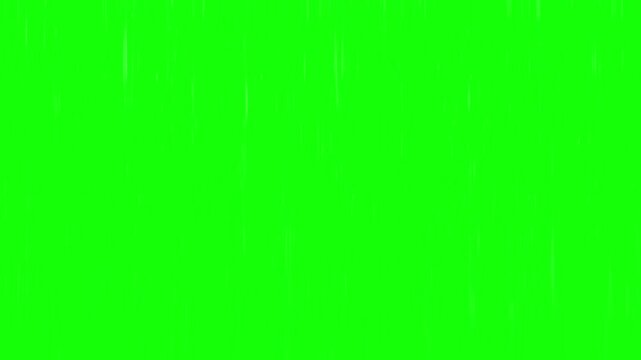 Green screen background features subtle vertical motion lines creating a rain overlay effect suitable for video editing projects.