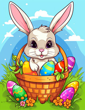 easter bunny with basket