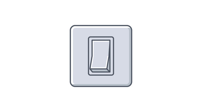 Electrical wall light switch in neutral gray color.
