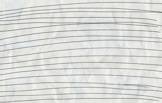 Hand-Drawn Horizontal Lines on Crumpled Paper Texture - Sketchy Ink Pattern Background