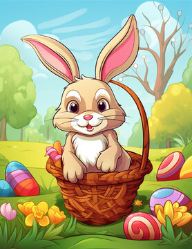 easter bunny with basket