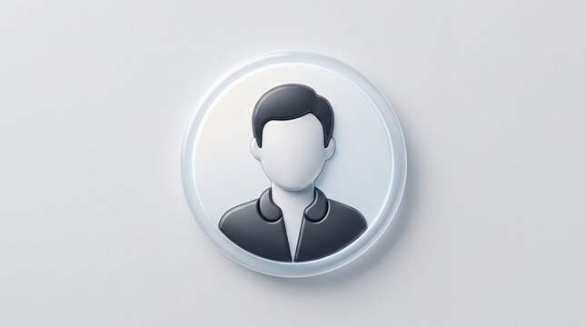 Avatar icon represents a generic user profile on a clean circular button against a plain white background.
