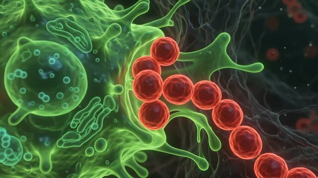 3D Animation of a Macrophage Engulfing Bacteria Through Phagocytosis