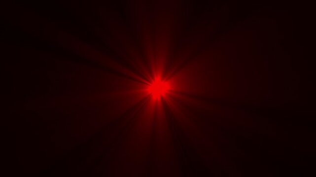 red light ray animation glowing sunburst bursting beams effect dark background motion graphic element seamless looping video asset 4k resolution lens flare