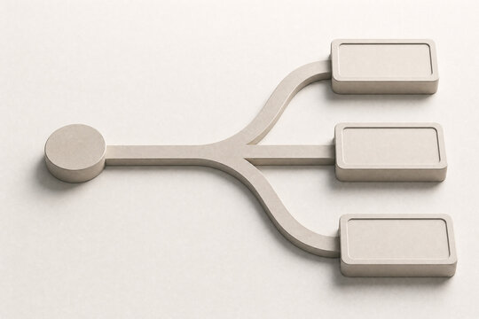 One source branching into three balanced outcomes