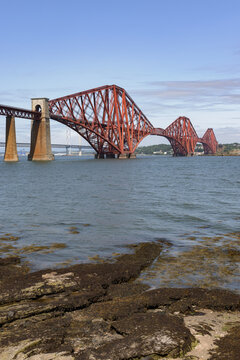 The Forth Bridge, a historic railway bridge across the Firth of Forth and UNESCO World Heritage Site in South Queensferry, Scotland.