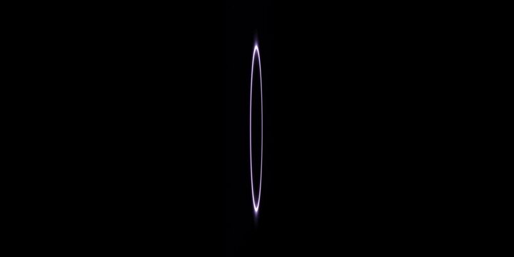 Purple neon circle frame line drawing loop animation on solid black background