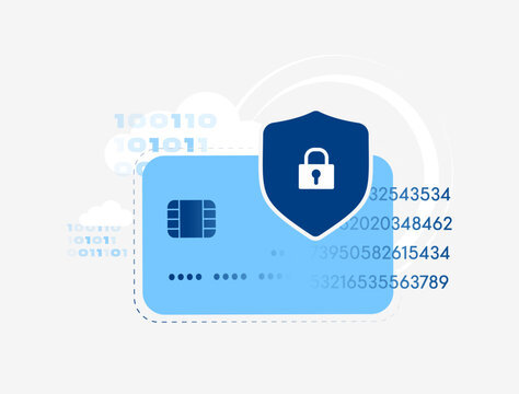 Tokenized payment for secure card transactions, wallets and ecommerce checkout. Payment tokenization protects card details with secure credentials for safer online transactions vector illustration.