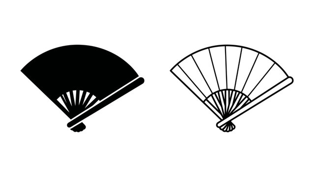 Traditional Japanese Fan Icon Set