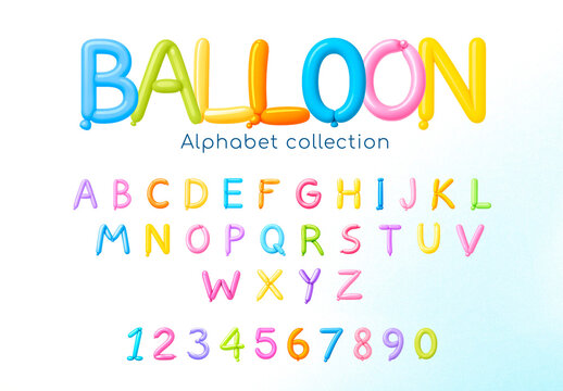 Colorful Balloon Alphabet Editable Font