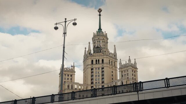 Stalinist skyscraper kotelnicheskaya embankment building in moscow