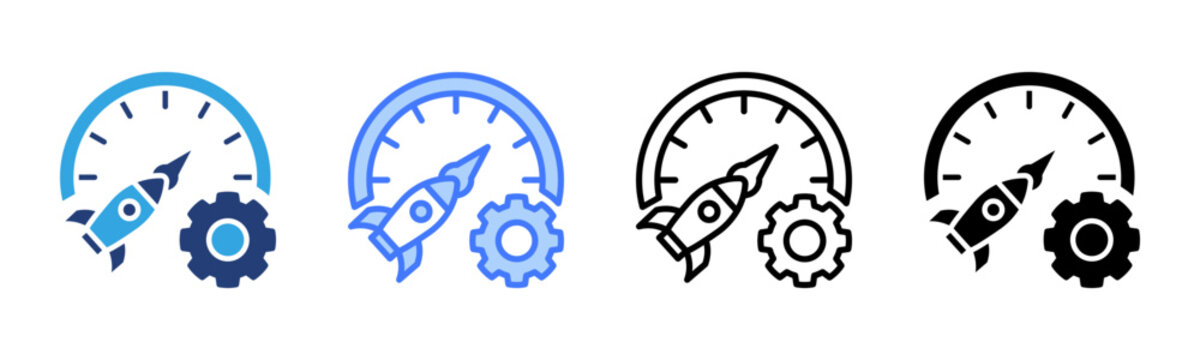 Business Accelerator icon set multiple style collection