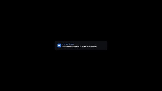 System alert notification icon animation isolated on black background