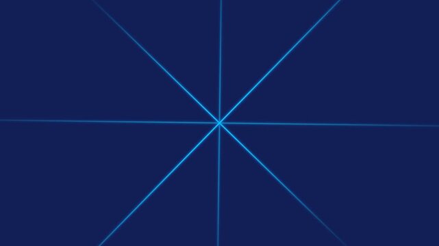 Sunburst light rays animation isolated on blue background