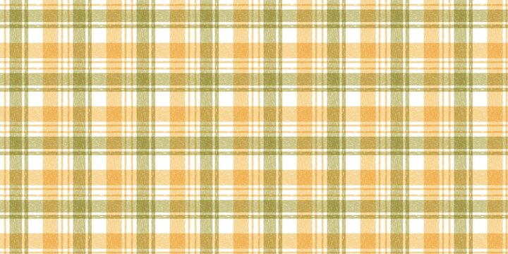 Orange and olive green vintage autumn plaid pattern. Tartan plaid check pattern texture. Cozy autumn gingham checkered background.
