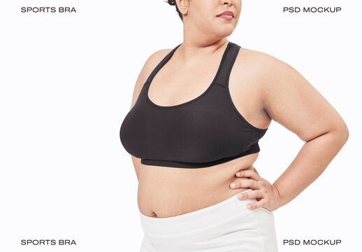 Plus-size Sports Bra Mockup PSD