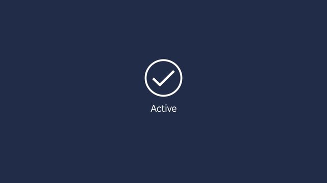 Account Activated and connected Success with loading circle bar idea on the dark blue background. concept of modern mobile interface account activation verification access. 4k video animation.