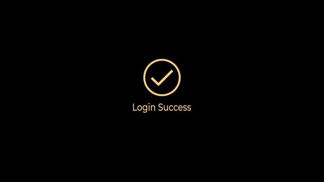Secure account login success concept on the transparent background. Login success animation with loading circle and tick icon for mobile app interface.