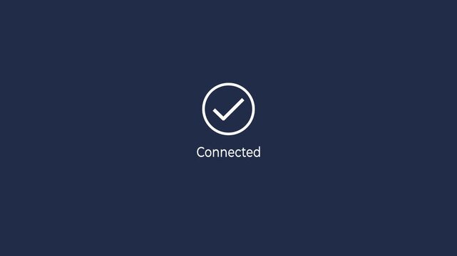 Account Activated and connected Success with loading circle bar idea on the dark blue background. concept of modern mobile interface account activation verification access. 4k video animation.