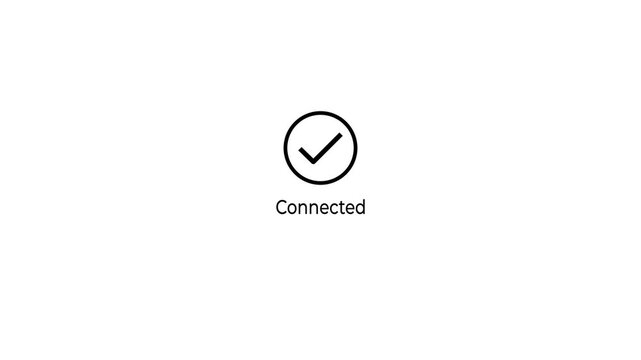 Account Activated and connected Success with loading circle bar idea on the dark blue background. concept of modern mobile interface account activation verification access. 4k video animation.