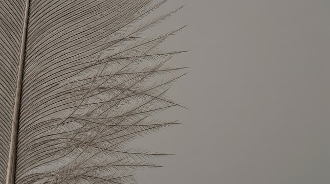 delicate feather against a soft gray background