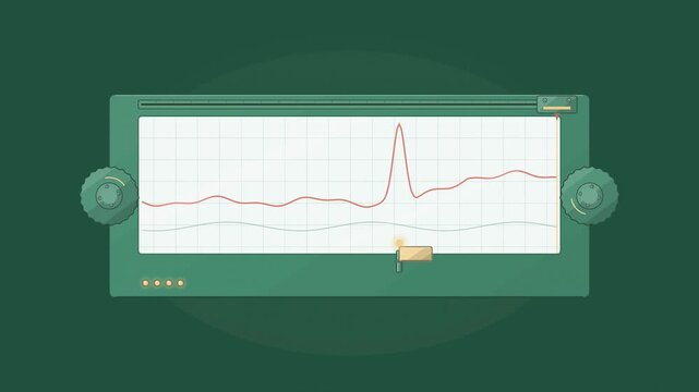 Abstract animated incident replayed along its timeline drawn as green and teal lines and shapes on a deep dark background. Seamless looping 4K motion graphics video with free space for text, ideal for