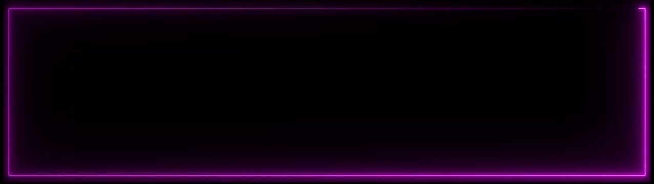 Neon purple glowing rectangular frame border animation
