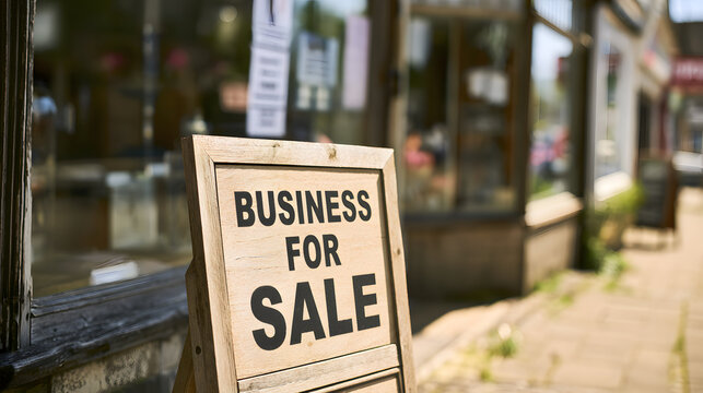 A for sale sign hangs outside a commercial building