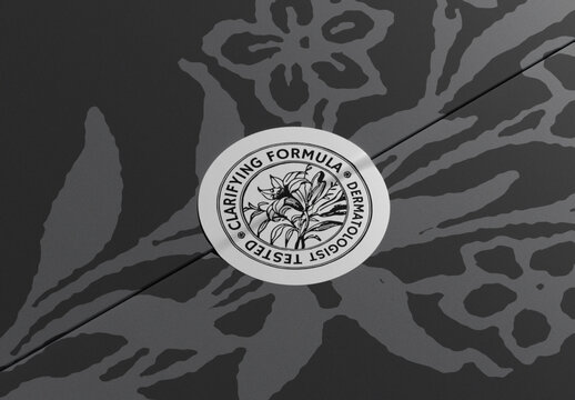 Wrapping Paper and Sticker Seal Mockup