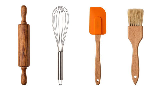 baking tools kitchen utensils isolated on transparent background png
