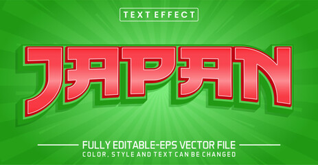 Japan Red Green Japanese Style Comic 3D Text Effect, Fully Editable EPS Vector Style © zika_studio