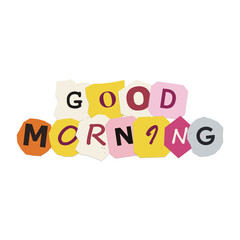 English cut out letters "GOOD MORNING" is written © MtRawnok