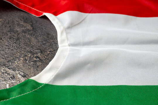 Hungarian revolution flag with red white and green colors